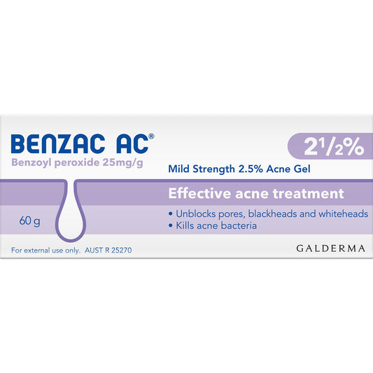 Benzac AC Gel 2.5% 60g - Cutprice Online