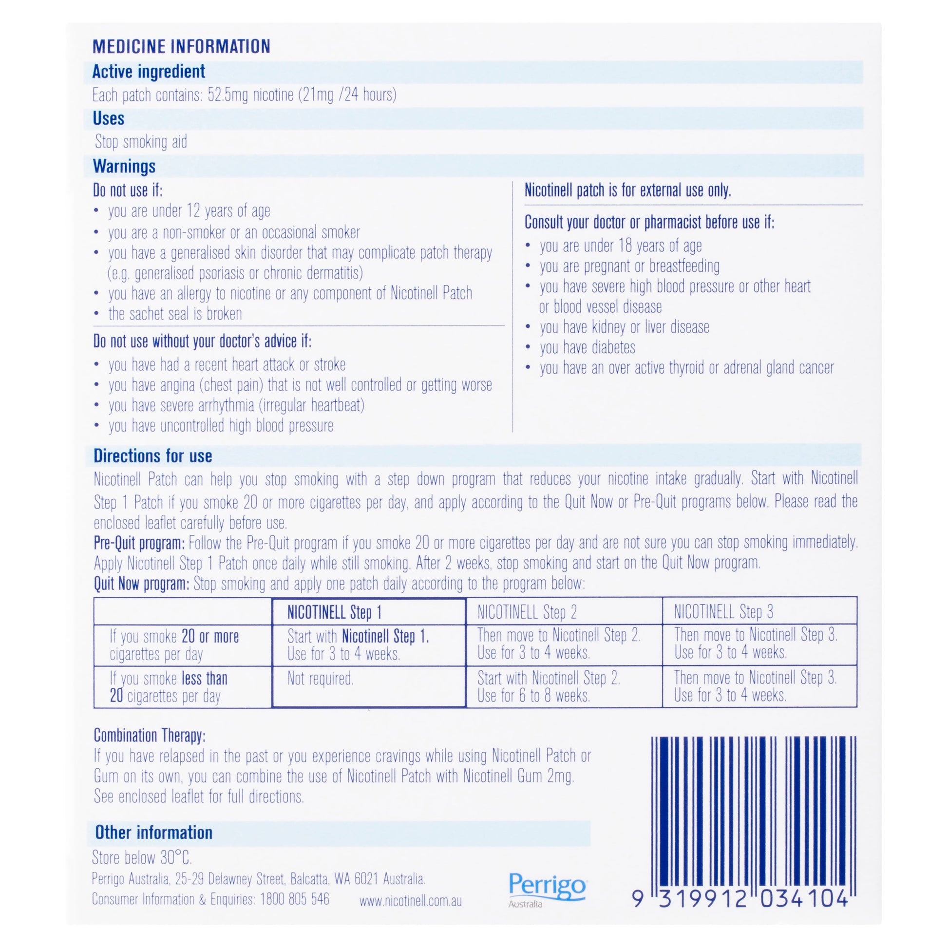 Nicotinell Patch 21mg 7 Patches - Cutprice Online