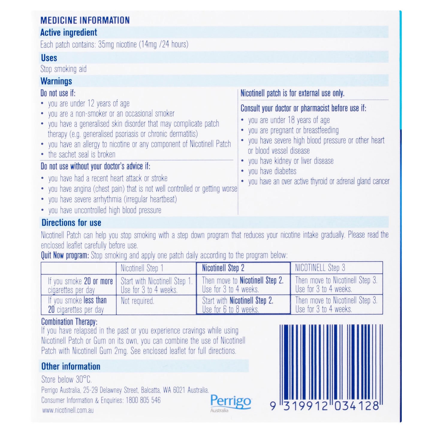Nicotinell 20 14mg Patches 7 - Cutprice Online