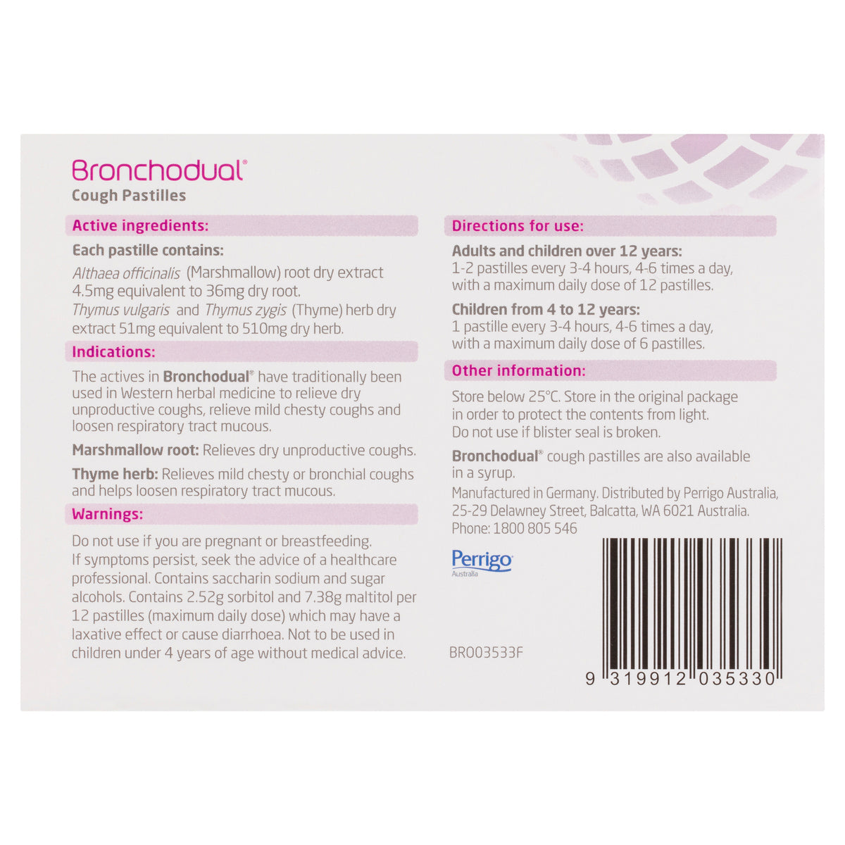 Bronchodual Cough Pastilles 20 Pack - Cutprice Online