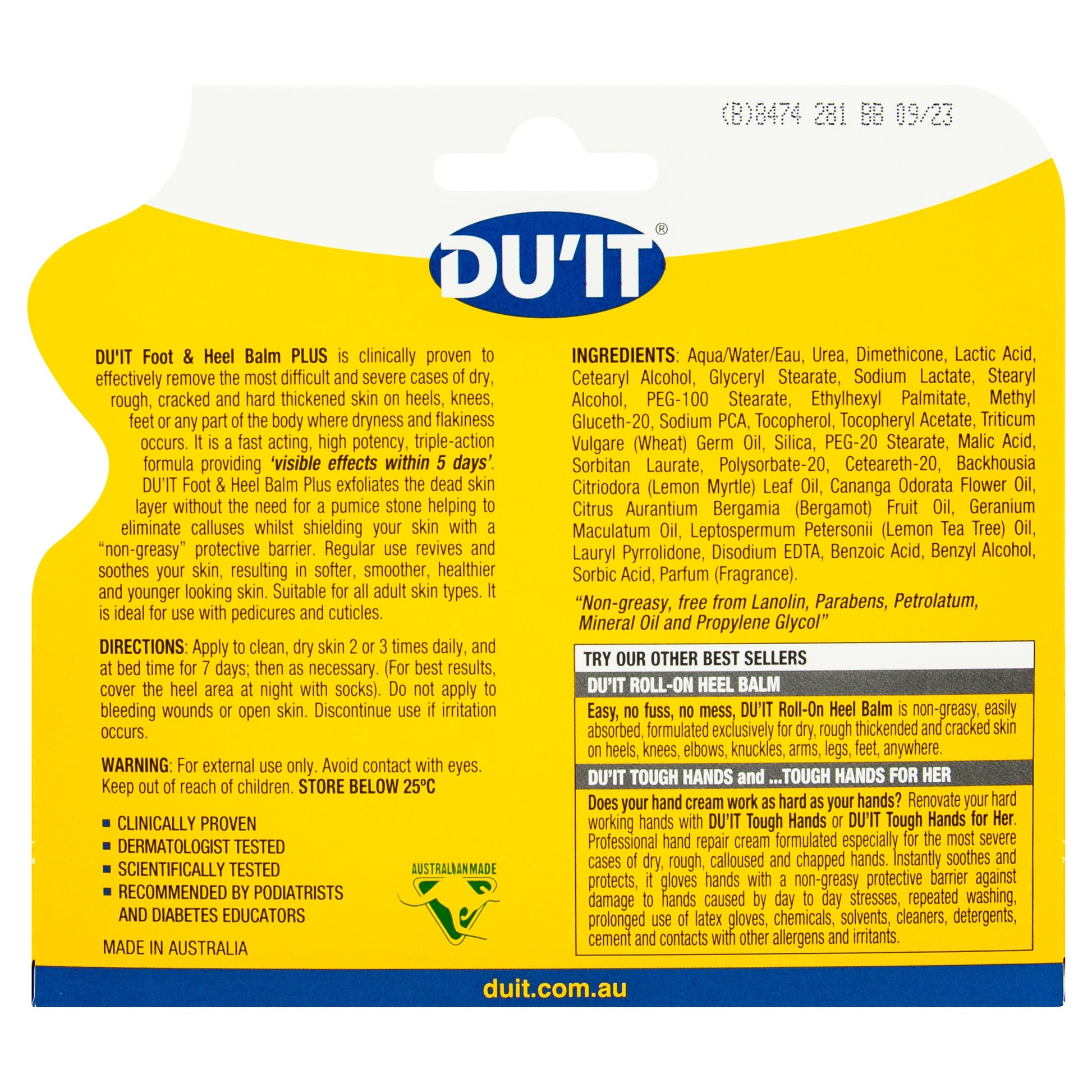 DUIT Foot & Heel Balm Plus 50g - Cutprice Online
