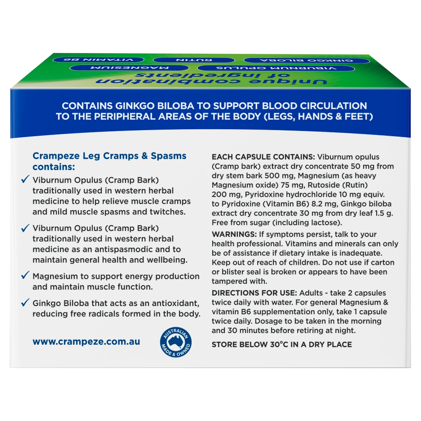 Crampeze Night Cramps 60 Capsules - Cutprice Online