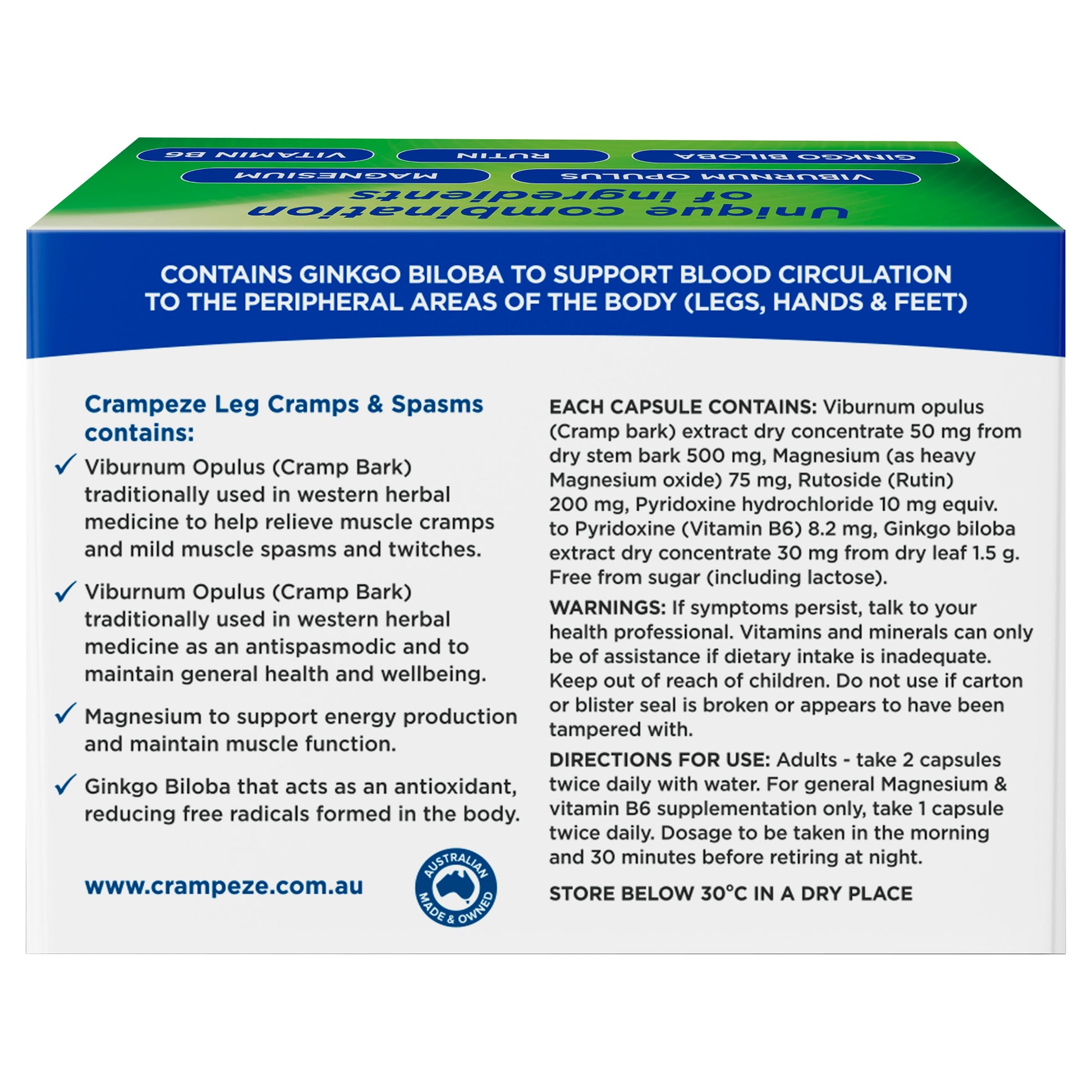 Crampeze Night Cramps 60 Capsules - Cutprice Online
