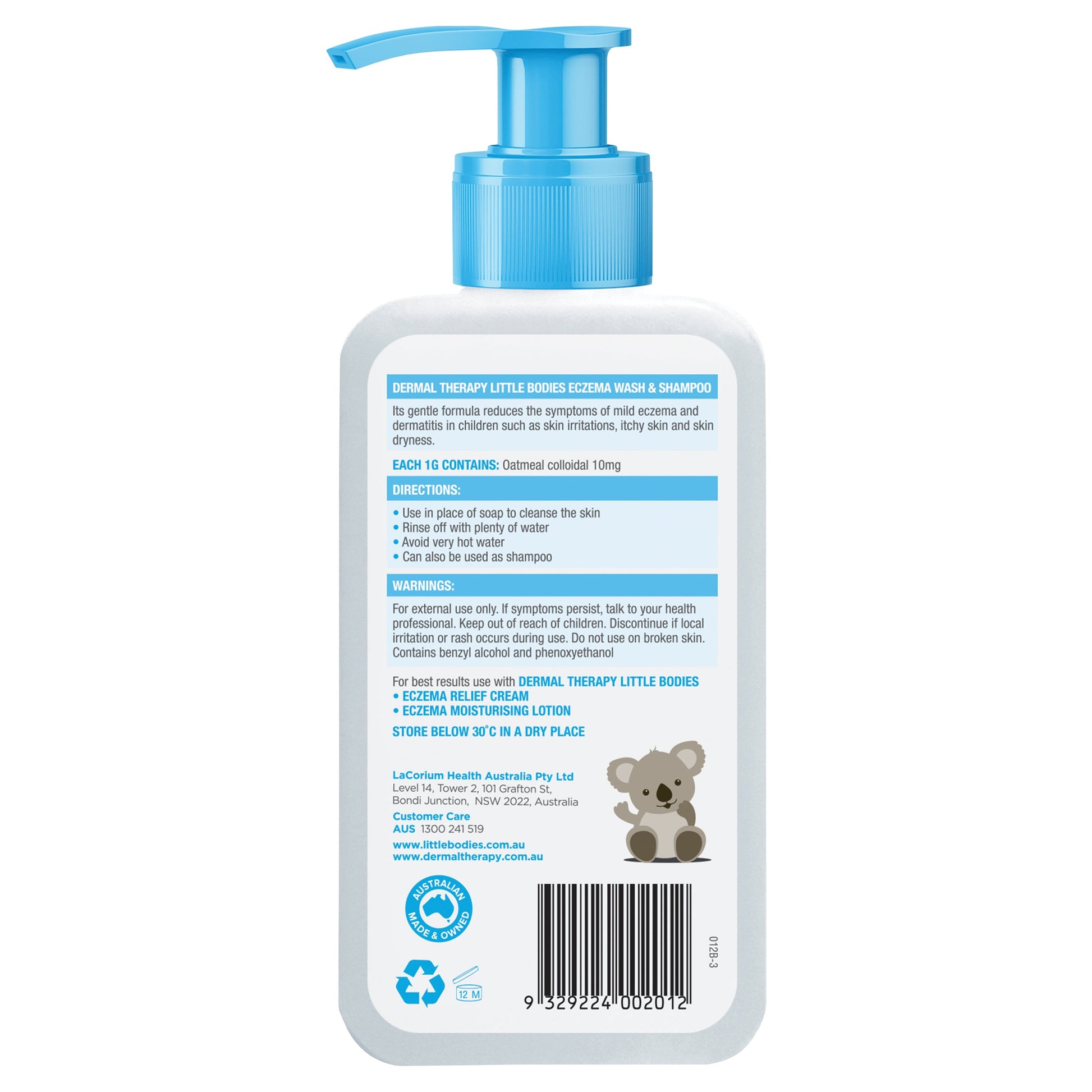 Dermal Therapy Little Bodies Eczema Wash & Shampoo Bottle with Pump 210ml - Cutprice Online
