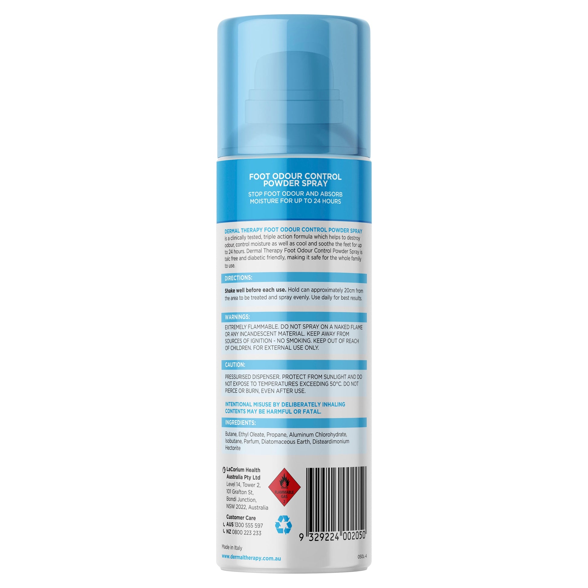 DERMAL THERAPY Foot Odour Control Powder Spray 210mL - Cutprice Online