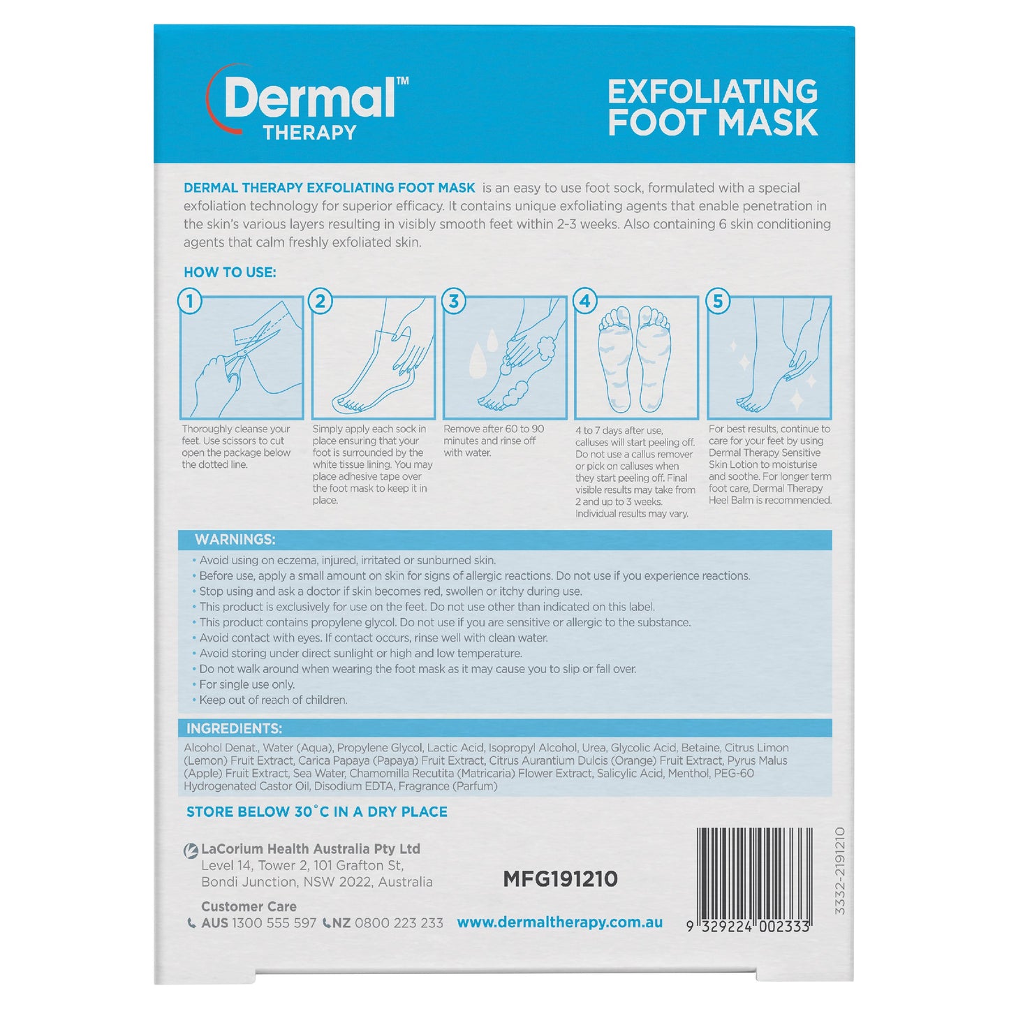 Dermal Therapy Exfoliating Foot Mask 1 Pair - Cutprice Online