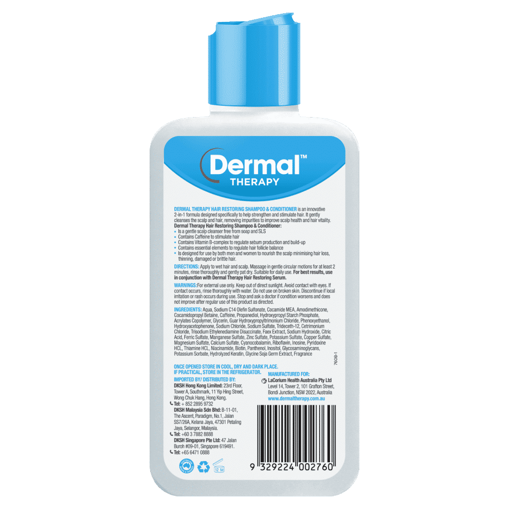 Dermal Therapy Hair Restoring Shampoo & Conditioner 210ml - Cutprice Online