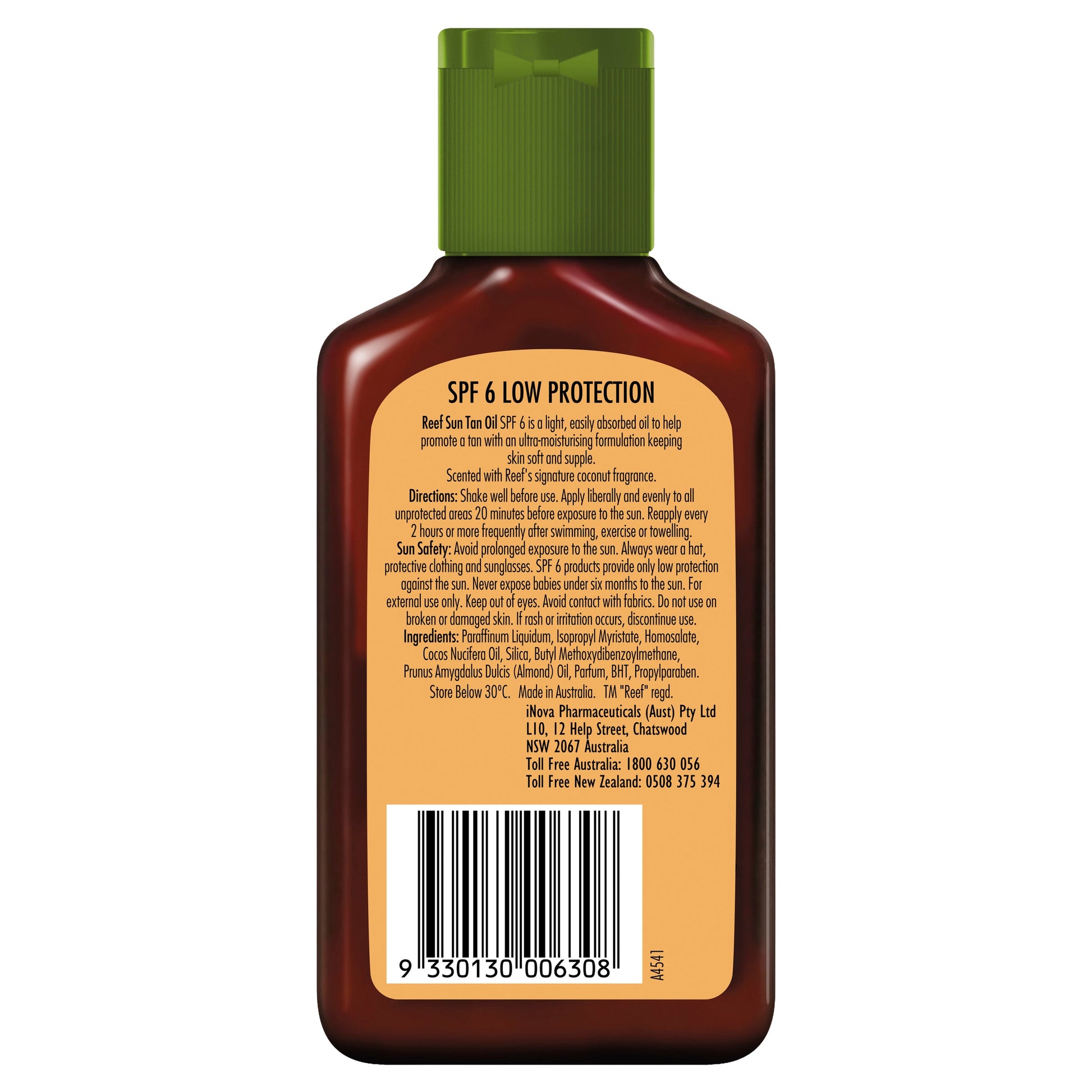 Reef Dark Sun Tan Oil SPF 6+ Coconut - 125mL - Cutprice Online