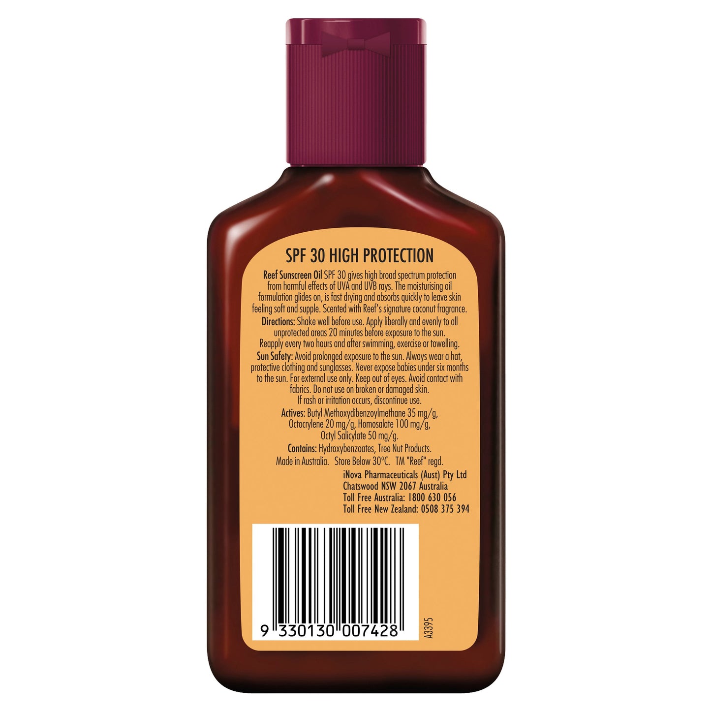 Reef Coconut Sunscreen Oil SPF 30 125mL - Cutprice Online