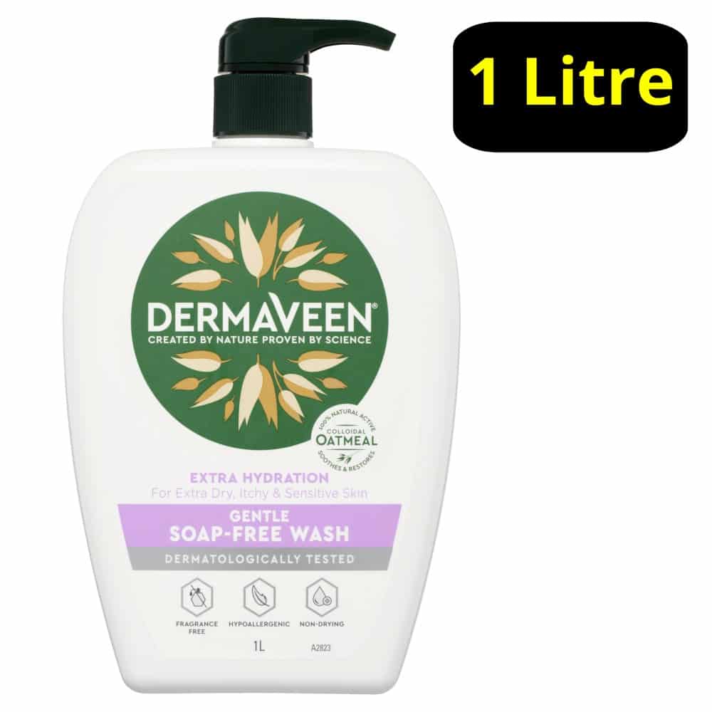 DermaVeen Extra Hydration Soap Free Wash 1 Litre - Cutprice Online