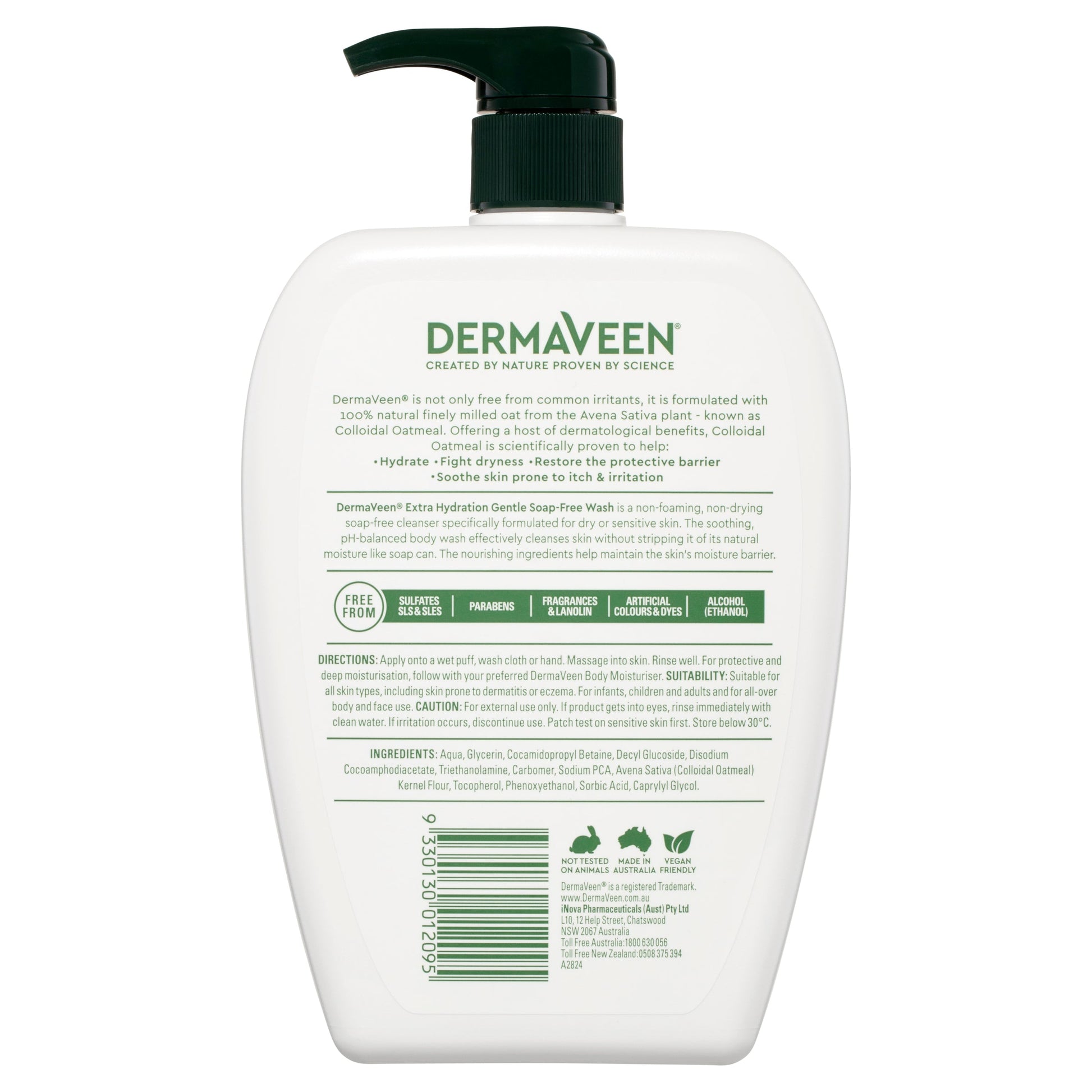 DermaVeen Extra Hydration Soap Free Wash 1 Litre - Cutprice Online