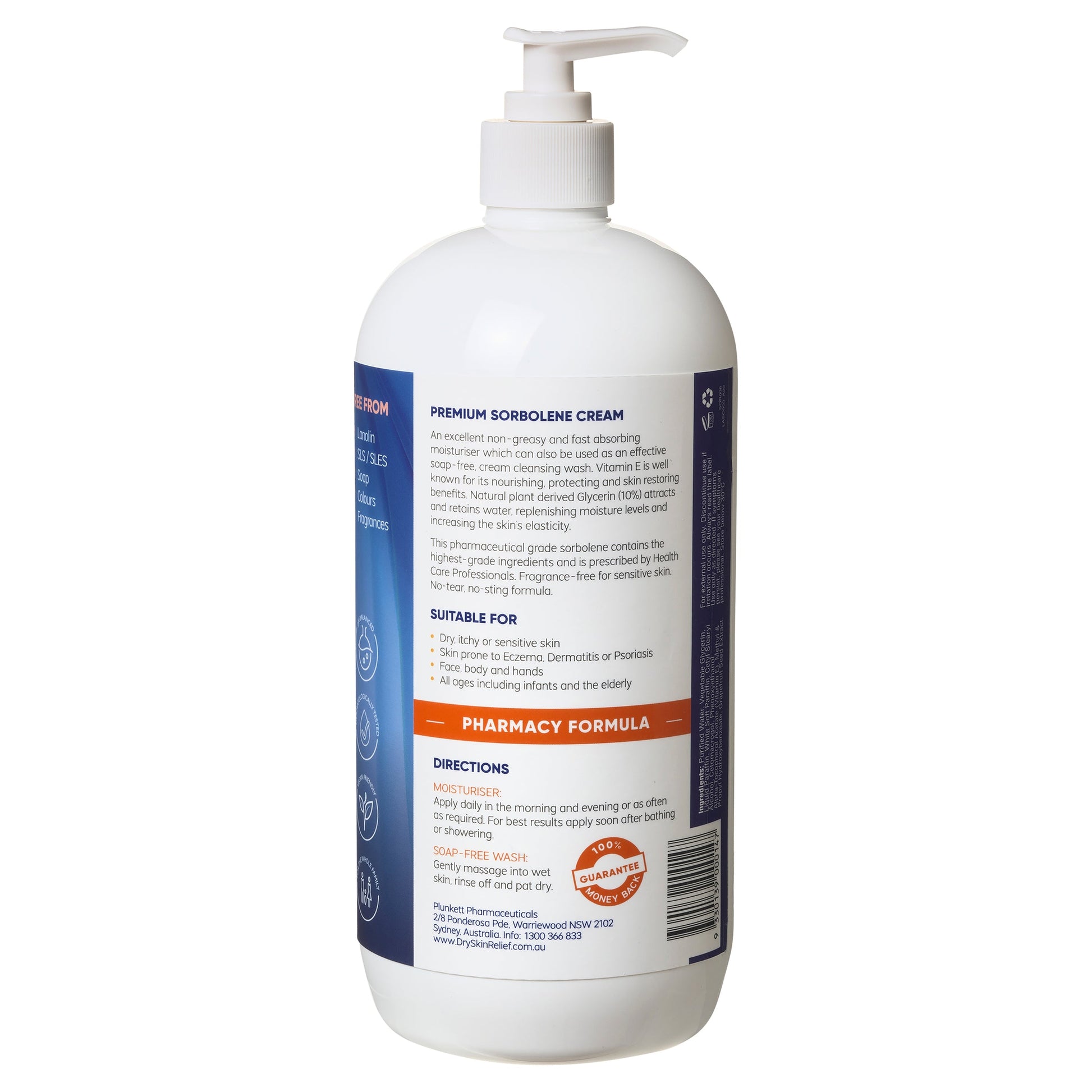 Plunkett Sorbolene Cream With 10% Glycerin Plus Vitamin E 1L - Cutprice Online