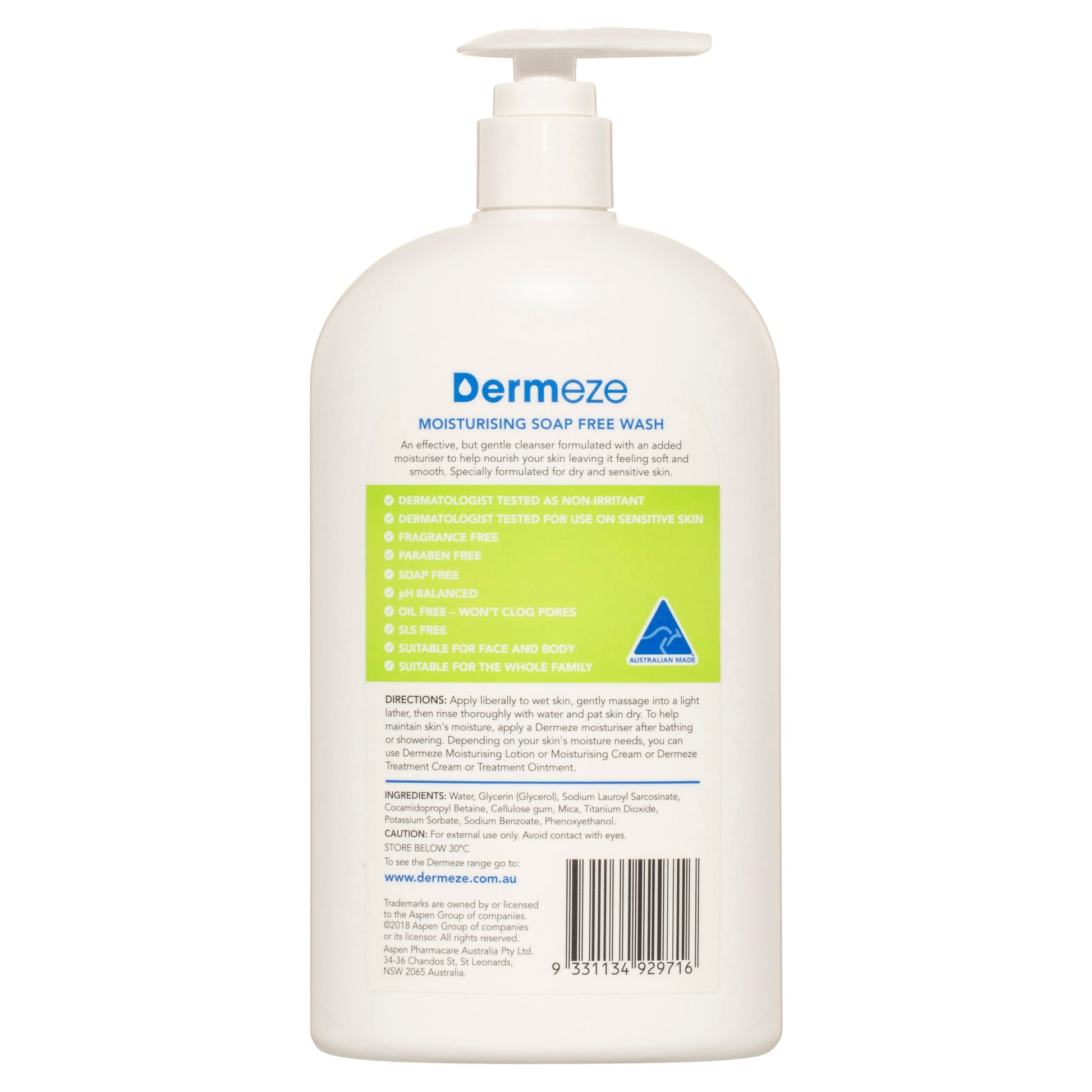 Dermeze Moisturising Soap Free Wash 500ml - Cutprice Online