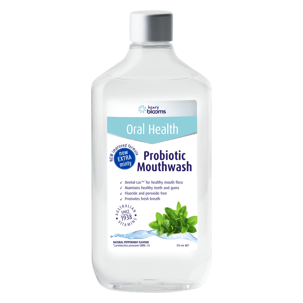 Henry Blooms Oral Health Probiotic Mouthwash Dry Mouth Relief Mint 375ml - Cutprice Online