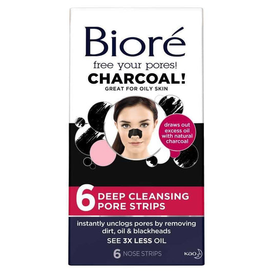 Biore Deep Cleansing Charcoal Pore Strips 6 Pack - Cutprice Online