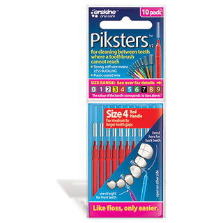 Piksters Inter Brush Size 4 Pack 10 (red) - Cutprice Online