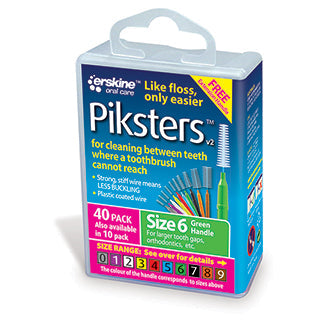 Piksters Interdental Brush Size 6(Green) 40 Pack - Cutprice Online