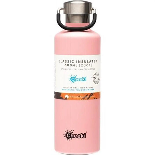 Cheeki Stainless Steel Bottle Insulated - Pink 600ml CHEEKI