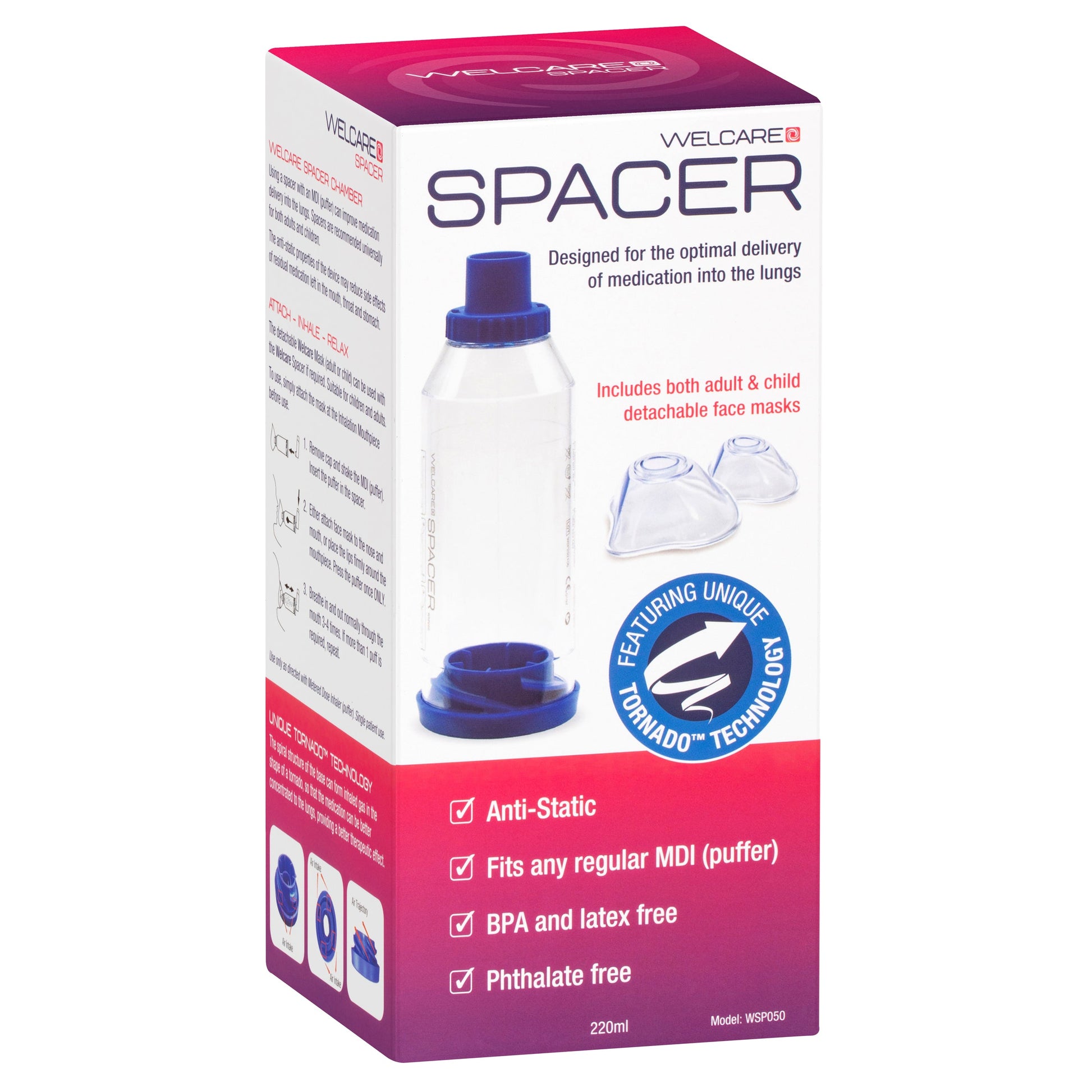 Welcare Spacer (With 1 Adult Mask And 1 Child Mask) - Cutprice Online