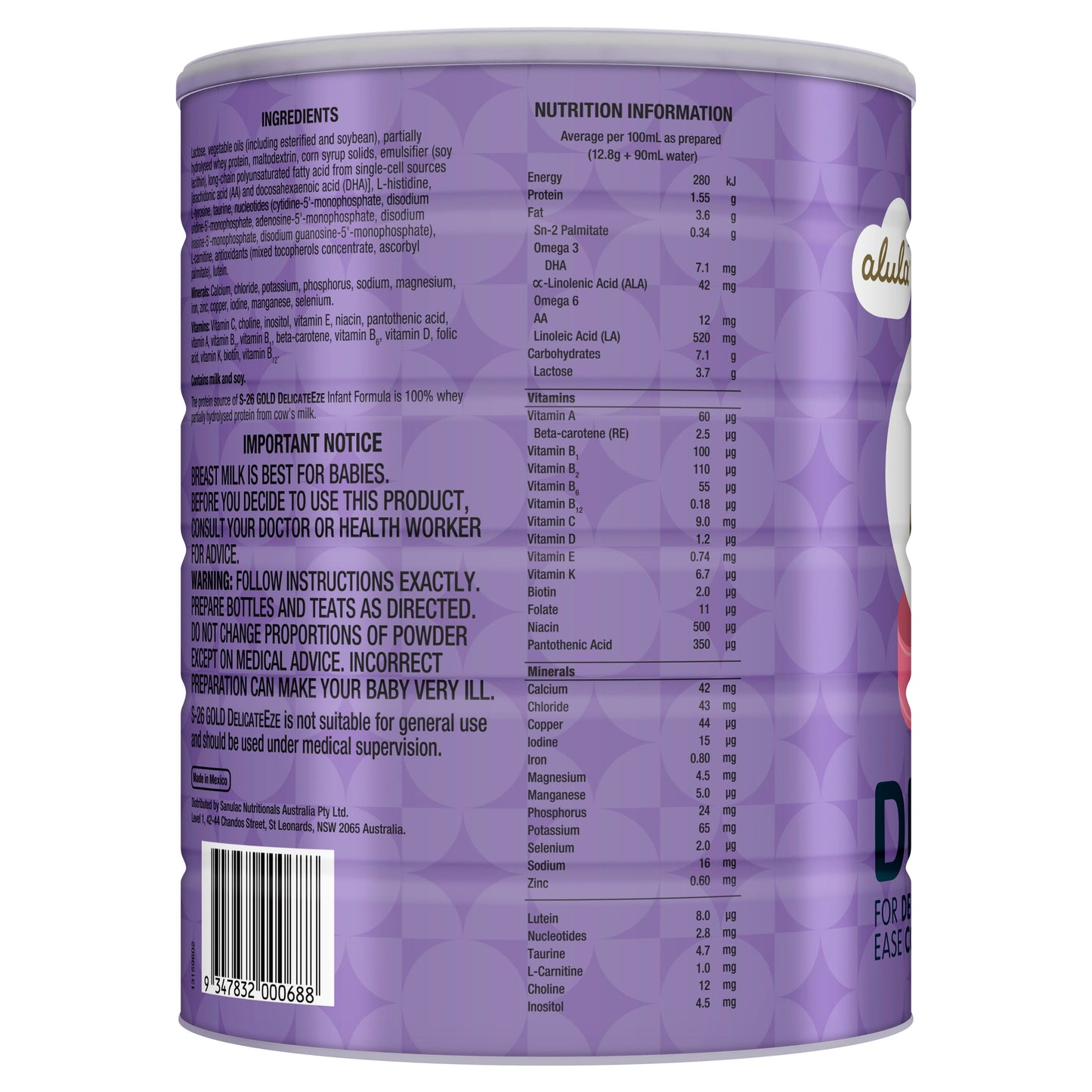 S-26 Alula Gold Delicateeze 0-12 Months 850g - Cutprice Online