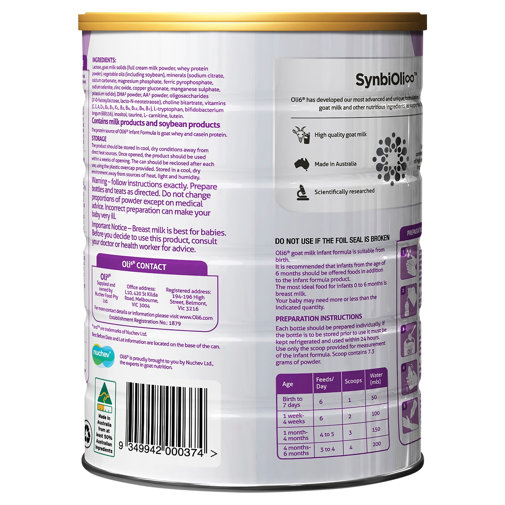 Oli6 Goat Formula Stage 1 Dairy Goat Infant Formula CP - Cutprice Online