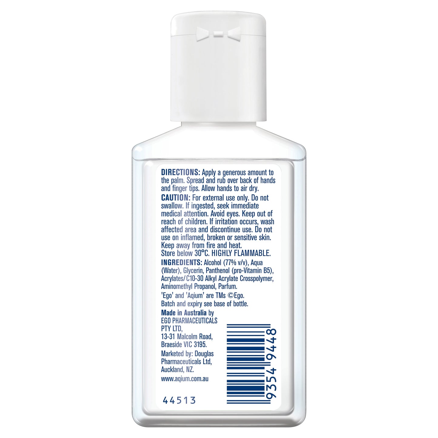 Ego Aqium Antibacterial Hand Sanitiser 60ml - Cutprice Online