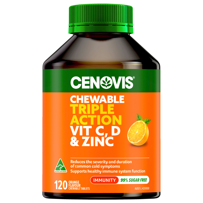 Cenovis Chew Trip Vit C D & Zinc 120tab