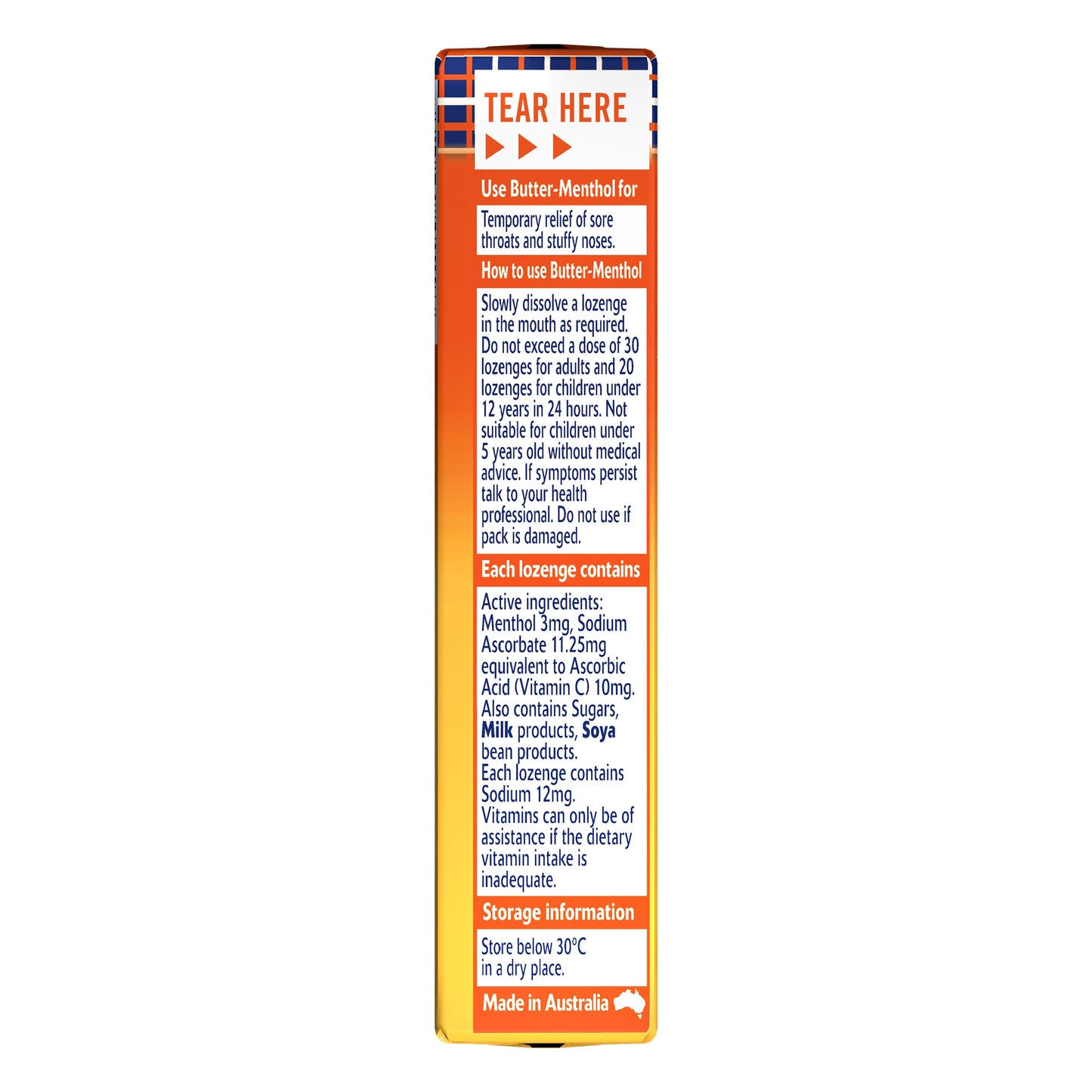 Allens Butter Menthol Honey Centre 10 Lozenges - Cutprice Online