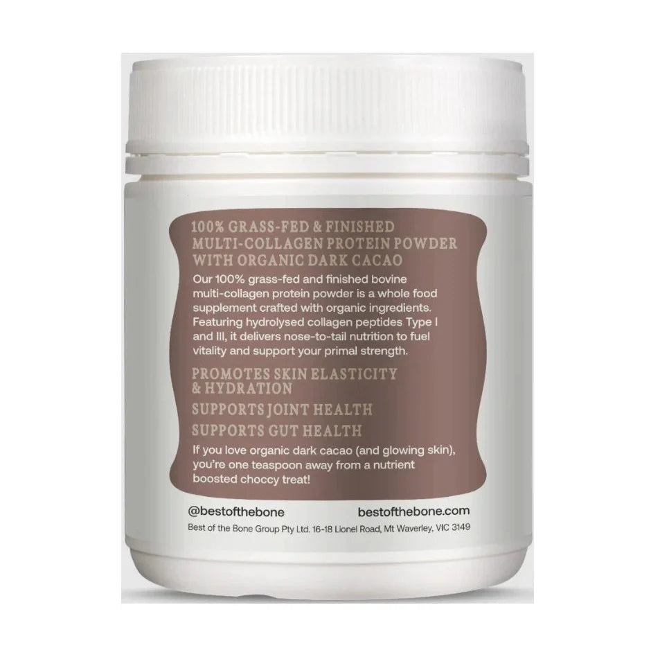 Best of the Bone Multi-collagen Protein Powder Raw Organic Cacao 210g