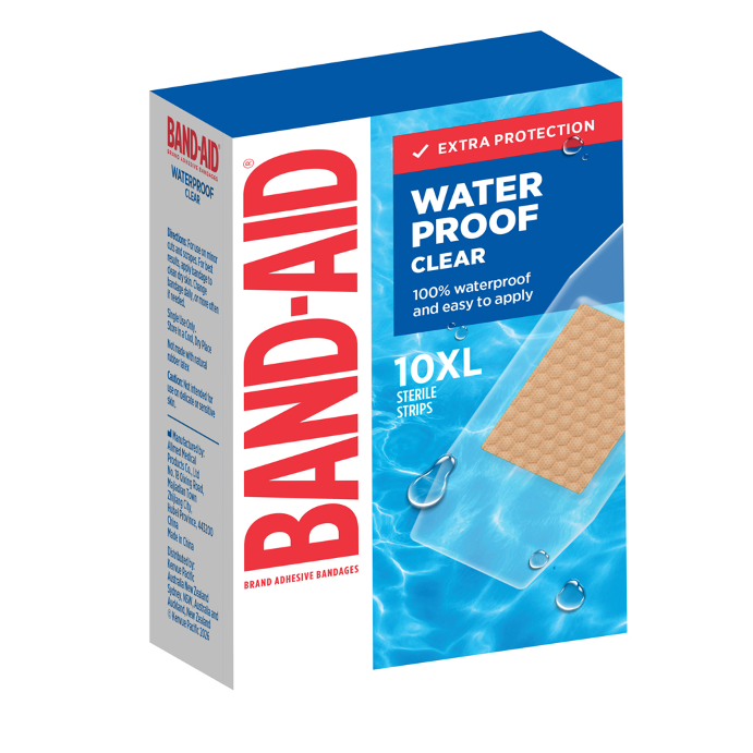 Bandaid Waterproof Clear Large 10pk