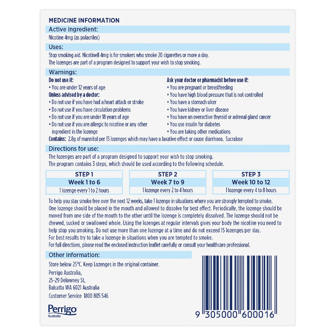 Nicotinell Mint 4mg 81 Mini Lozenges