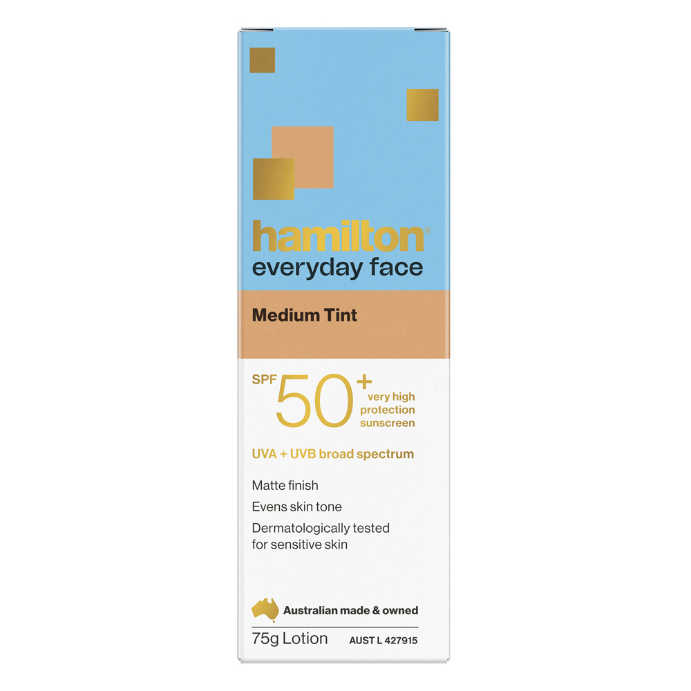 Hamilton Everyday Face Medium Tint SPF 50+ Sunscreen Lotion 75g