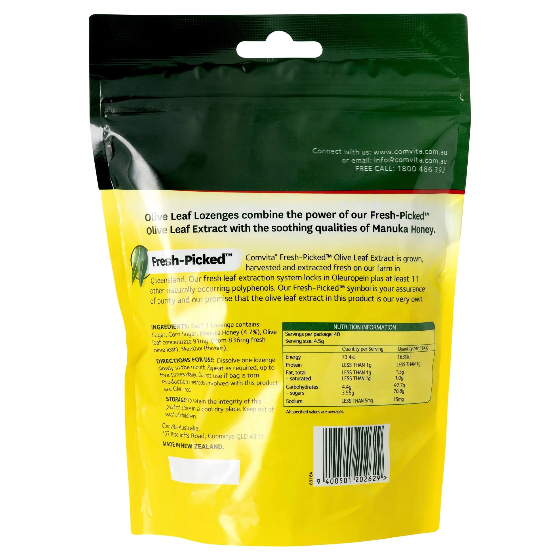 COMVITA Olive Leaf Extract Lozenges With Manuka Honey 40 COMVITA