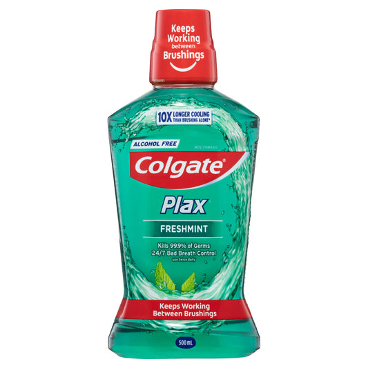 Colgate Plax Alcohol free Antibacterial Freshmint Mouthwash 500mL - Cutprice Online
