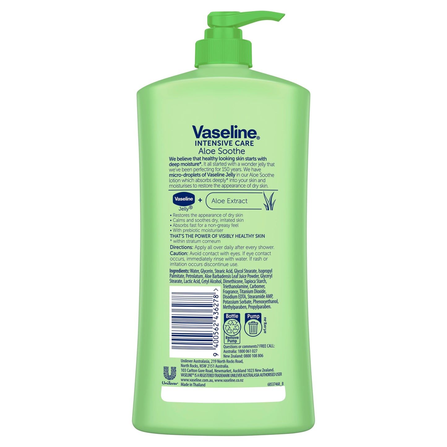 Vaseline Intensive Care Body Lotion Aloe Soothe 750ml