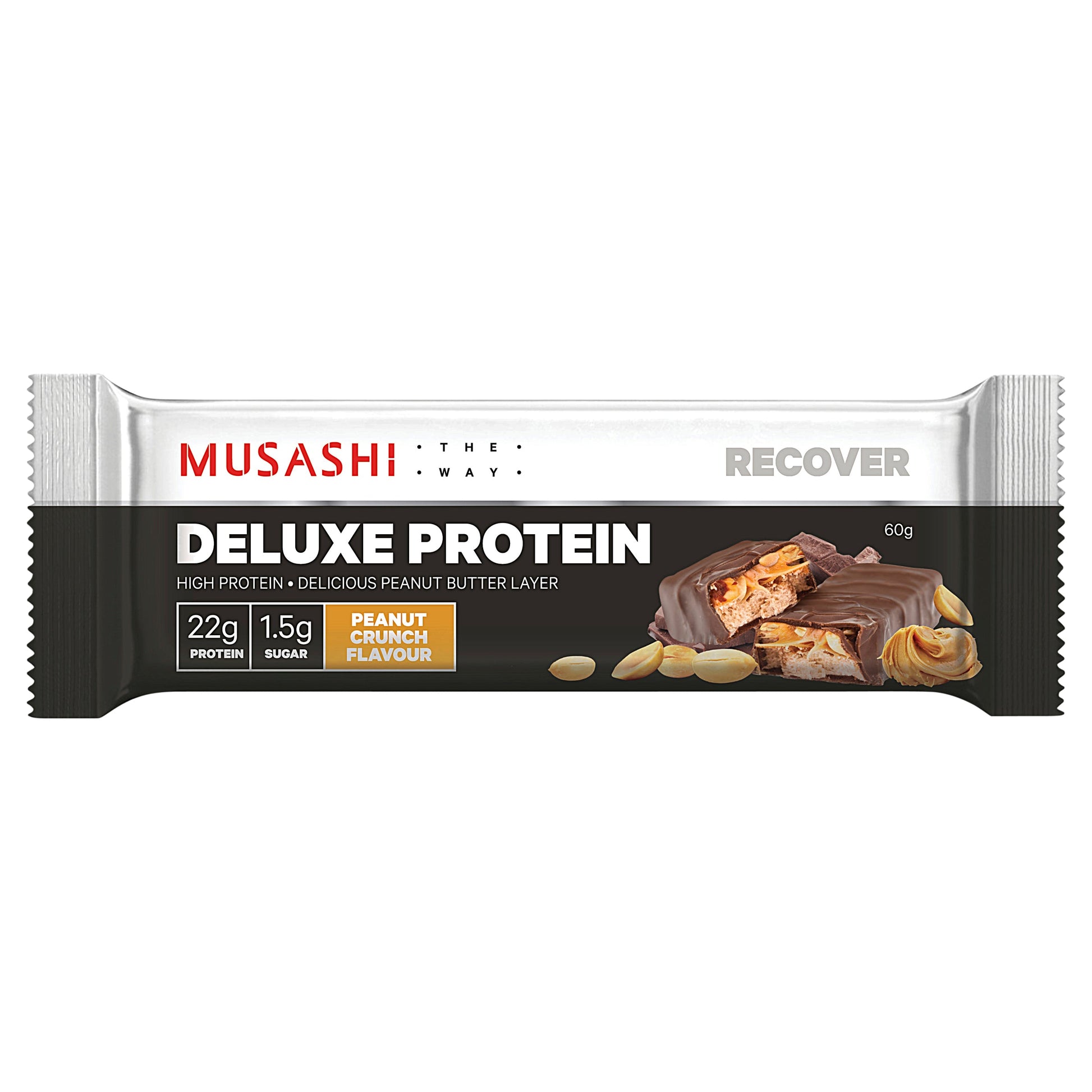 Musashi Deluxe Protein Bar Peanut Crunch 60g 12Pk - Cutprice Online