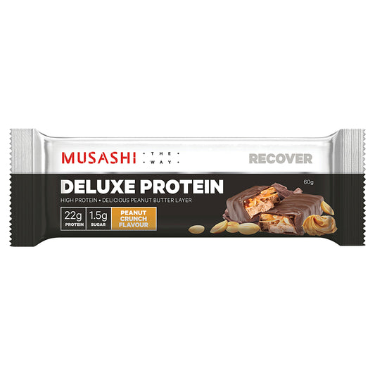 Musashi Deluxe Protein Bar Peanut Crunch 60g 12Pk - Cutprice Online
