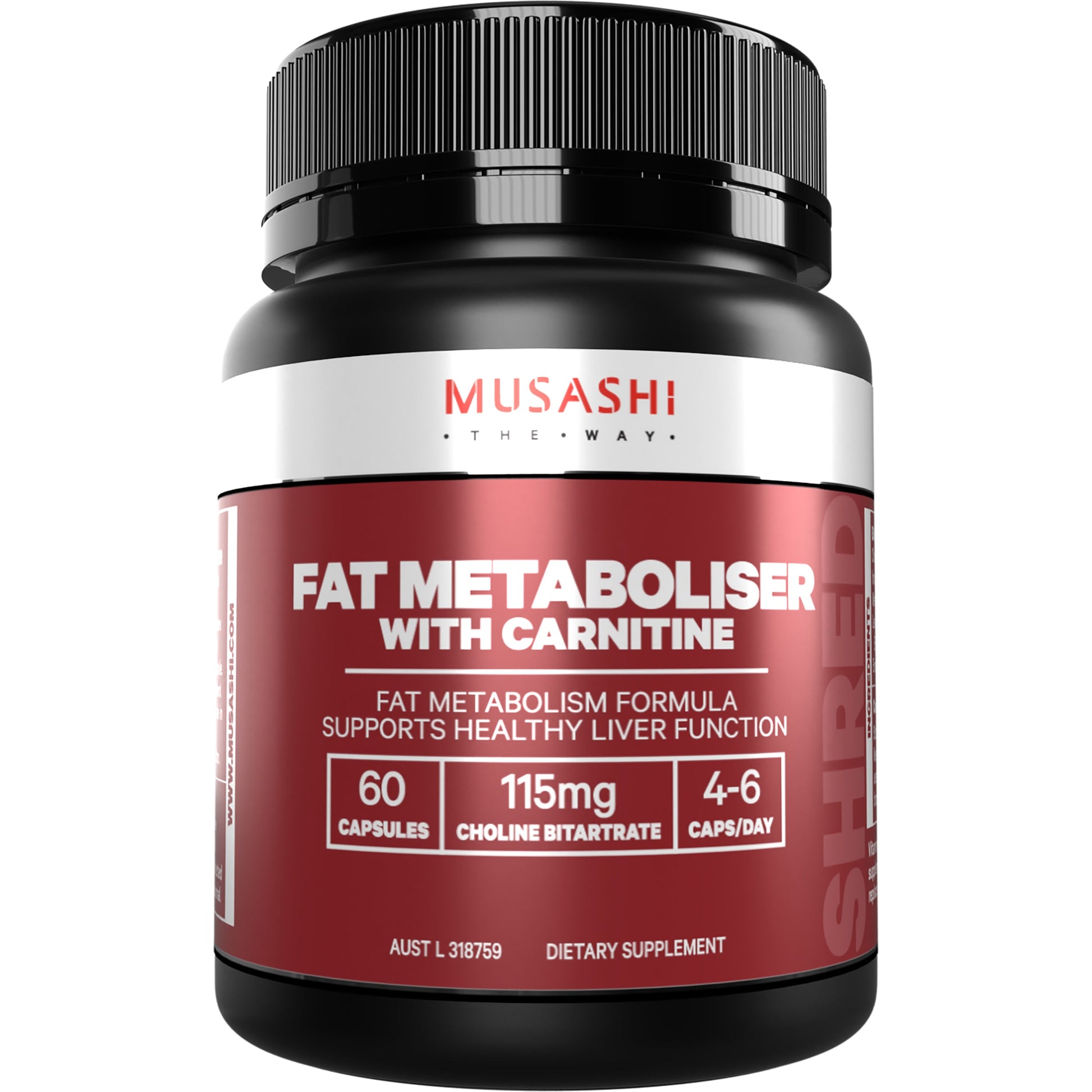 Musashi Fat Metaboliser + Carnitine 60 Capsules - Cutprice Online