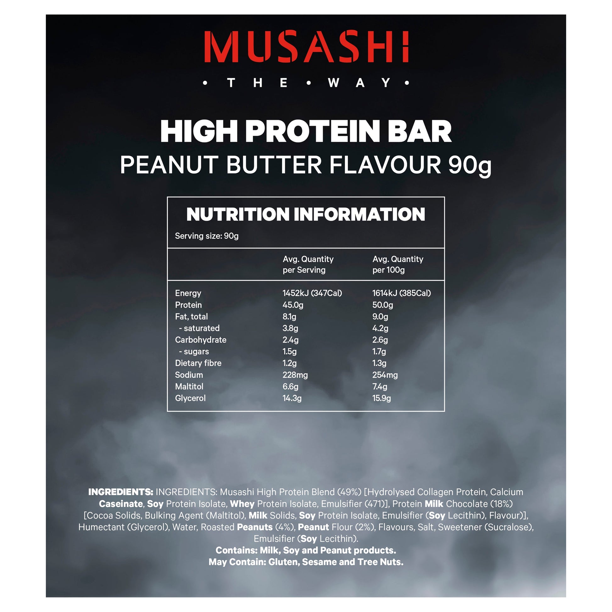 Musashi High Protein Bar Peanut Butter 90g 12PACK - Cutprice Online
