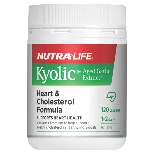 Nutra-Life Kyolic Aged Garlic Extract Heart & Cholesterol Formula 120 Capsules NUTRA-LIFE
