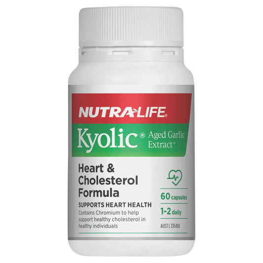 Nutra-Life Kyolic Aged Garlic Extract Heart & Cholesterol Formula 60 Capsules NUTRA-LIFE