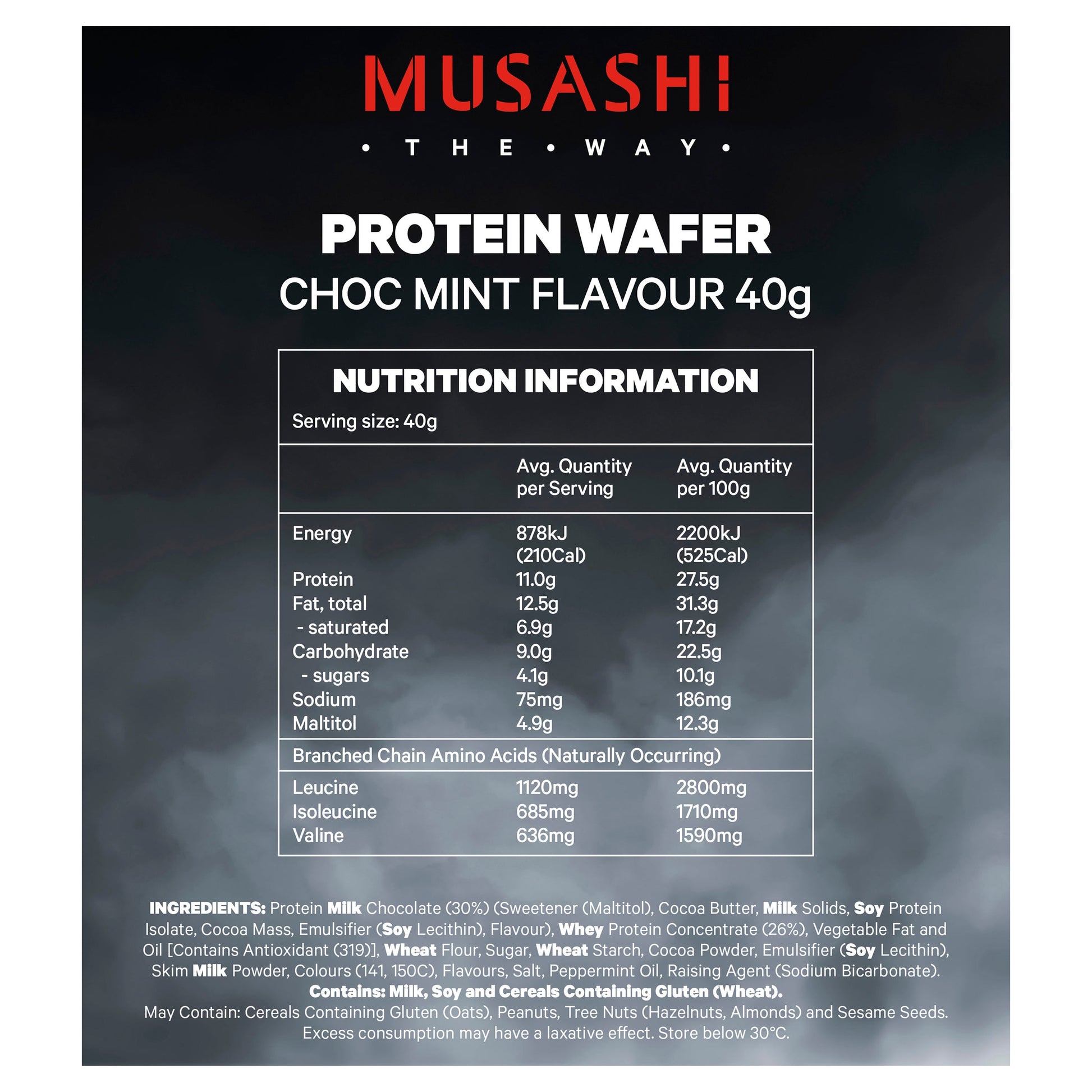 Musashi Protein Wafer Bar Choc Mint 40g 12PACK - Cutprice Online