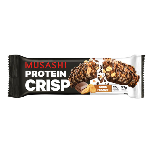 Musashi Protein Crisp Bar Choc Peanut 60g 12PACK - Cutprice Online