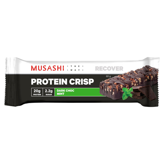 Musashi Protein Crisp Bar Dark Choc Mint 60g 12PACK - Cutprice Online