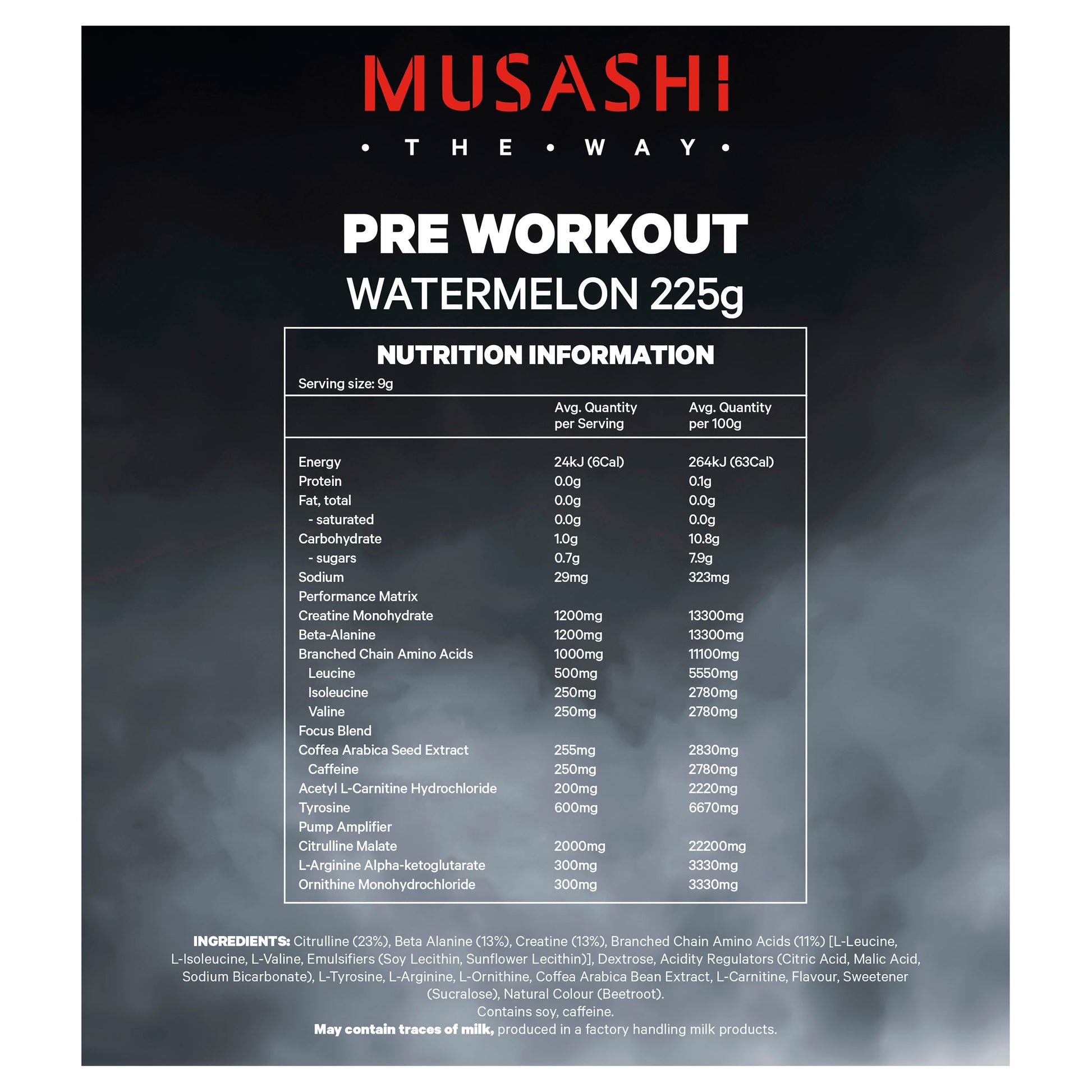 Musashi Pre Workout Watermelon 225g - Cutprice Online