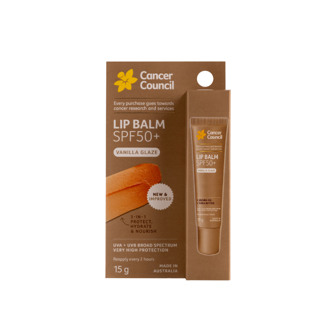 Cancer Council Lip Balm SPF50+ Vanilla Glaze 15g