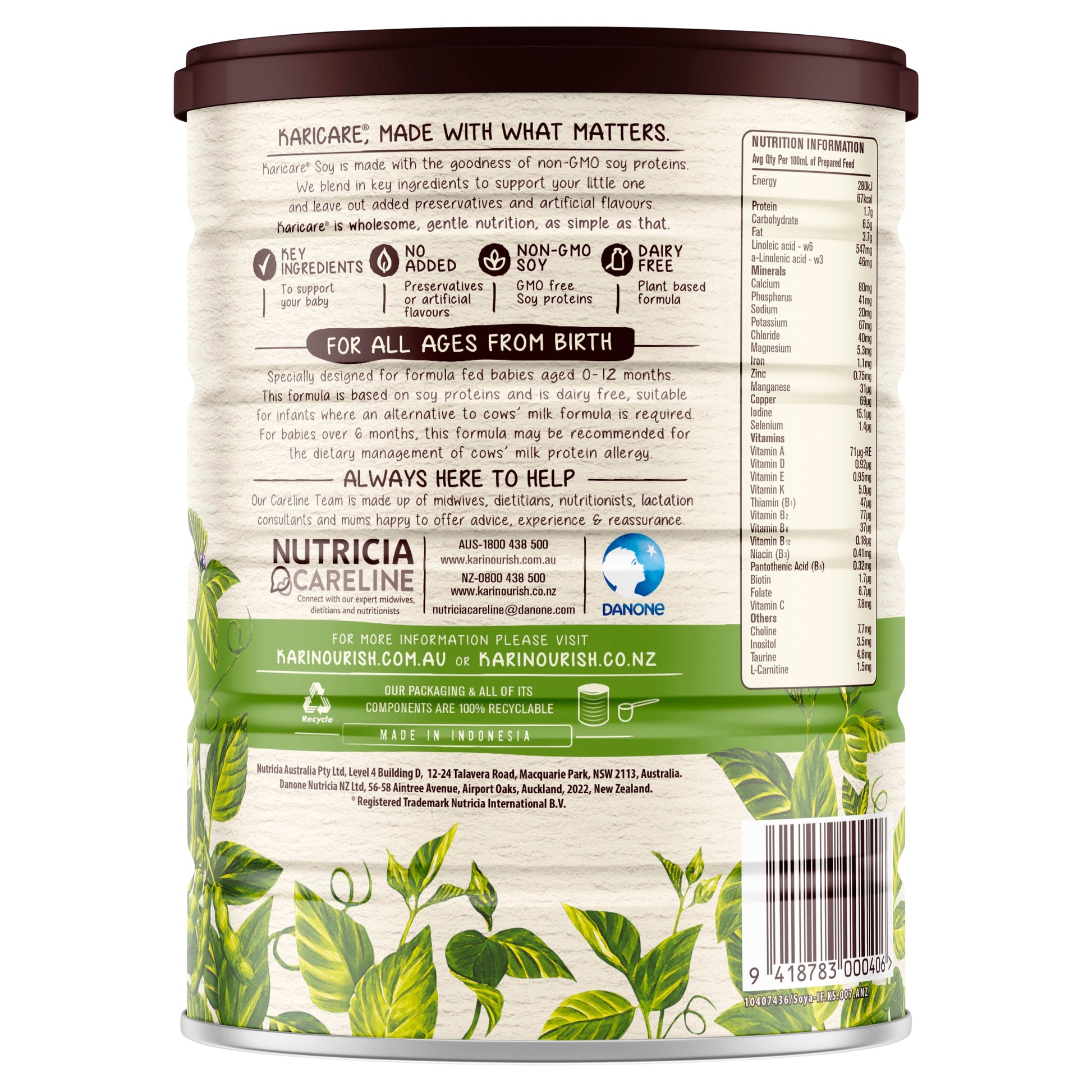 Karicare Plus Soy Infant Formula (All Ages) 900g - Cutprice Online