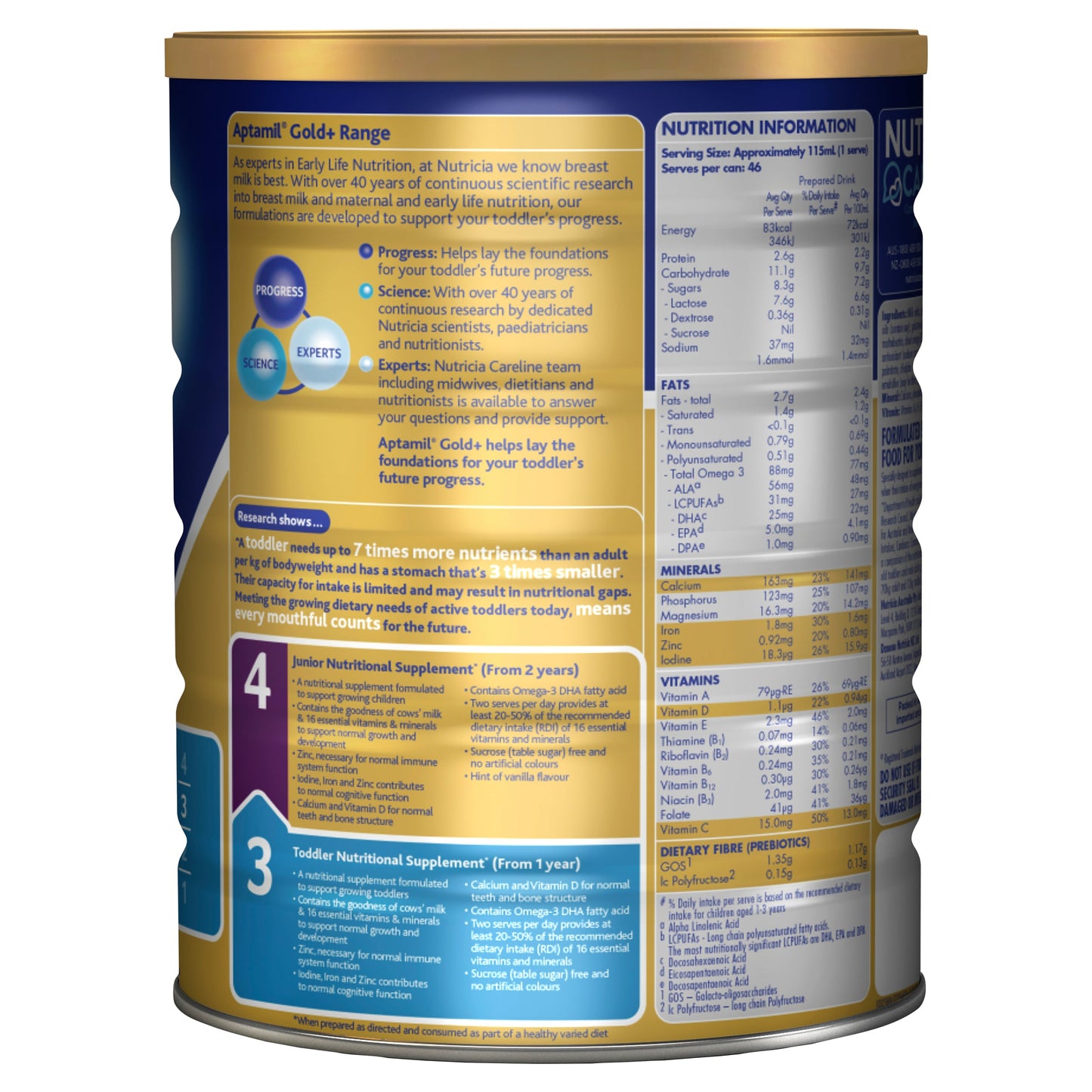 Aptamil Gold+ 3 Toddler Nutritional Supplement From 1 Year 900g - Cutprice Online