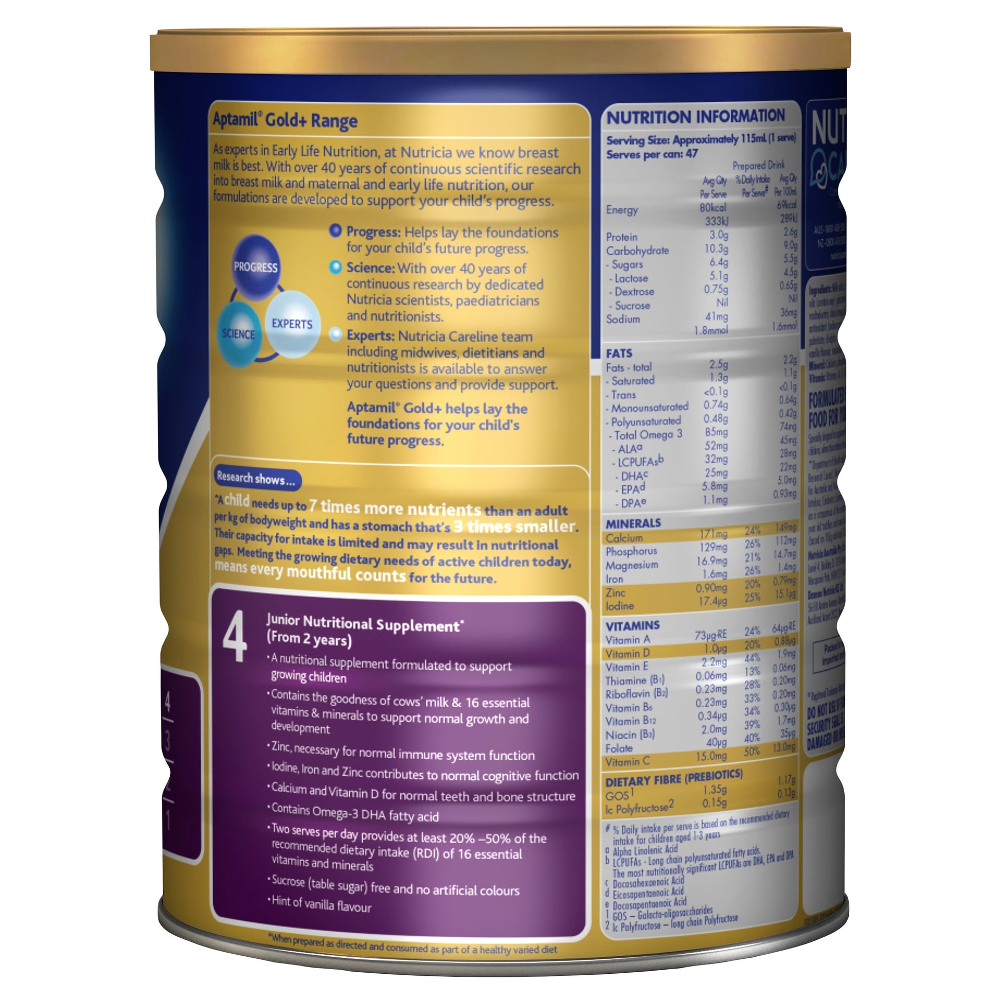 Aptamil Gold+ 4 Junior Nutritional Supplement Milk Drink From 2 Years 900g - Cutprice Online