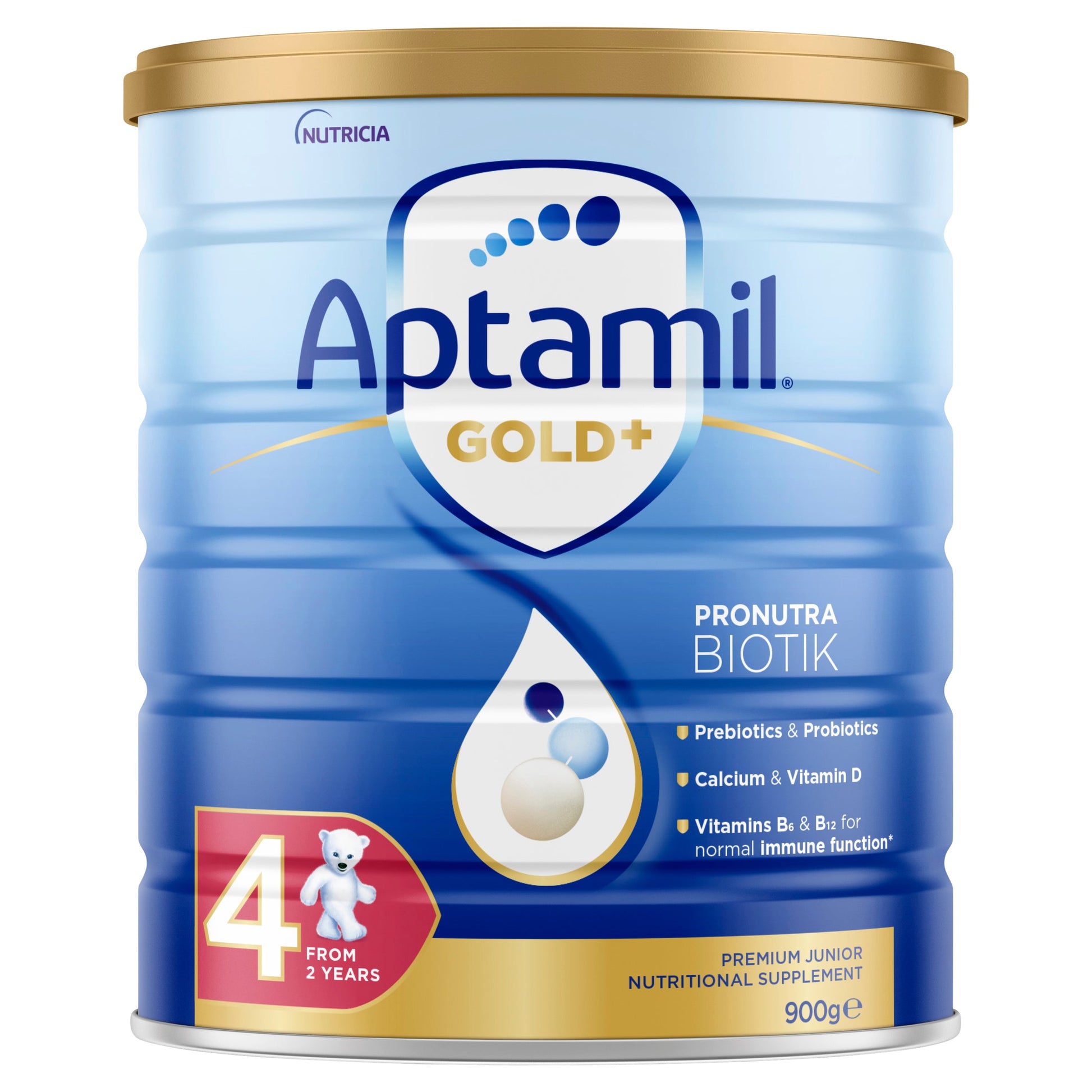 Aptamil Gold+ 4 Junior Nutritional Supplement Milk Drink From 2 Years 900g - Cutprice Online